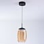 3-step dimmable pendant light Novi - amber glass and black