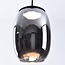 Black pendant light with smoked glass, 3-step dim - Nadine
