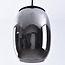 Black pendant light with smoked glass, 3-step dim - Nadine