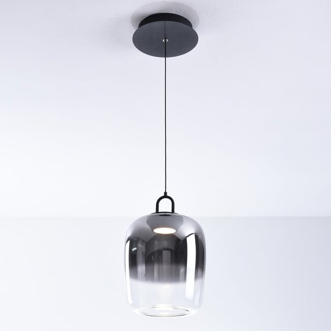 3-step dimmable pendant light Melody - elongated smoked glass