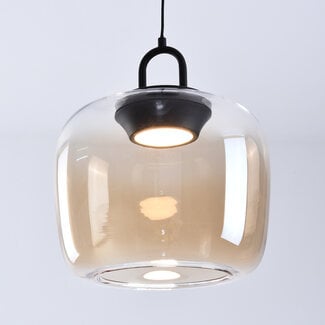 3-step dimmable pendant light Zahra - spherical amber glass