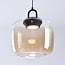 3-step dimmable pendant light Zahra - spherical amber glass