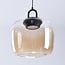 3-step dimmable pendant light Zahra - spherical amber glass