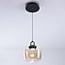 3-step dimmable pendant light Zahra - spherical amber glass