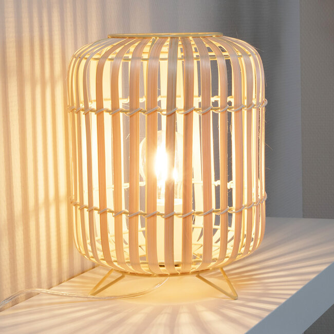 Wood table lamp - Valge