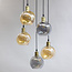 Pendant light with smoked and amber glass, 5-bulb - Lyana