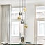 5-light pendant light Lyana with smoked and amber glass