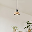 Classic pendant lamp with black and amber glass - Paris
