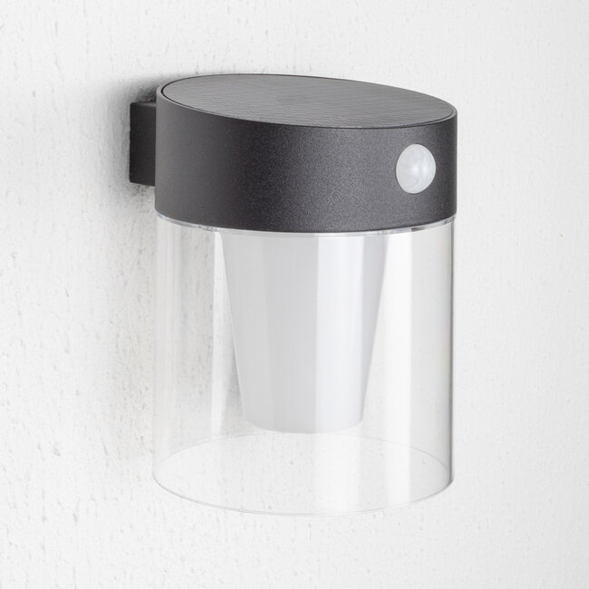 Solar outdoor wall light with sensor - Pim