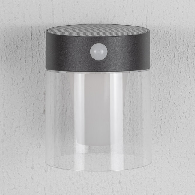 Solar outdoor wall light with sensor - Pim