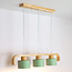 Wooden pendant light with 3 white lampshades - Rosie