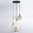 Smoked glass pendant light, 4-bulb - Livia
