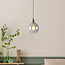 1-light pendant lamp Lotte - smoked glass with bulge