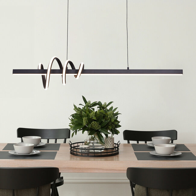 3-step dimmable design pendant light Merle - dark grey with integrated LED