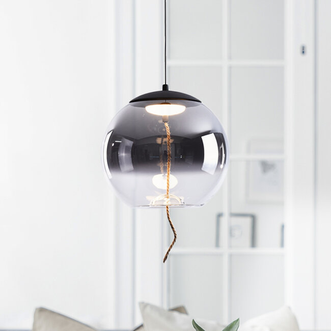 Pendant light with smoked glass, 3-step dim - Vajen