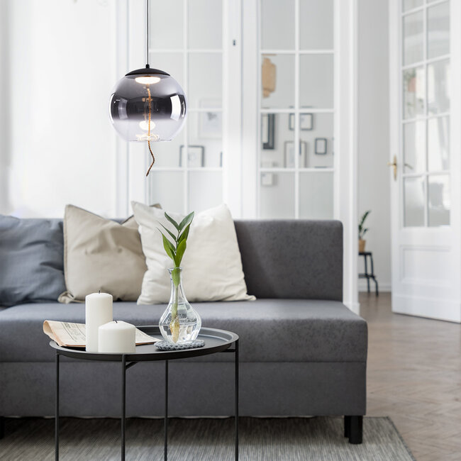 Pendant light with smoked glass, 3-step dim - Vajen