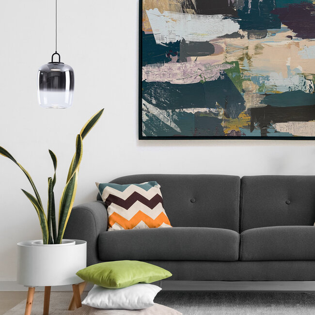 Pendant light with gradient smoked glass and 3-step dim - Melody