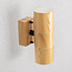 Contemporary elongated 2-light wall lamp in wood effect - Giorgia