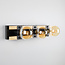 3-bulb black wall light, wood - Nolan