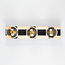 3-bulb black wall light, wood - Nolan