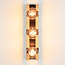 3-bulb black wall light, wood - Nolan