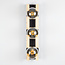 3-bulb black wall light, wood - Nolan