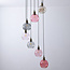 Pendant light with coloured glass, 7-bulb - Liya