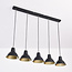 Modern 5-light pendant lamp Odin in black