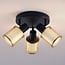 3-light ceiling light Gull - black and gold with honeycomb design