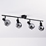 Ceiling light with smoked glass, 4-lights - Florida