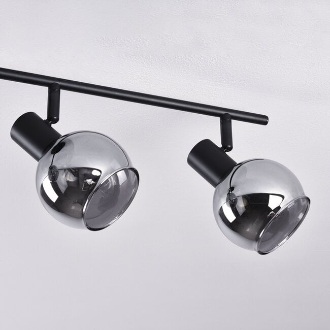 4-light ceiling light Florida - smoked glass with mirror effect