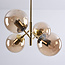 Retro Hanging Lamp with Brown Glass with 4 Lamps - Florence