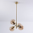 Retro Hanging Lamp with Brown Glass with 4 Lamps - Florence