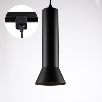 1-phase rail tube pendant lamp Lenn - Black