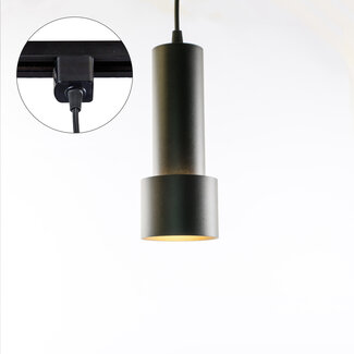 Pendant light cord Jim for 1-phase track lighting system - black