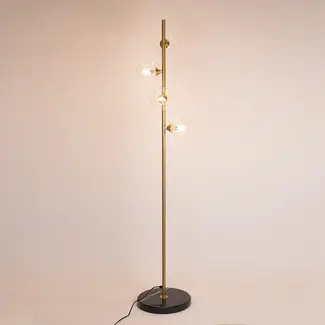 Gold floor lamp, 4-bulb - Pippa