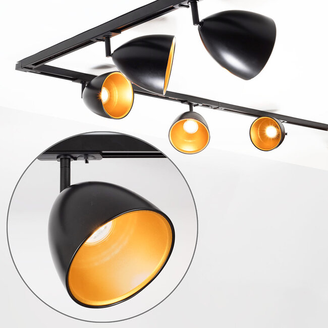 Modern 1-phase track lighting system with ceiling spotlights - Jacques