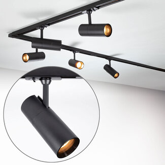 Modern 1-phase track lighting system with silver details - Liam