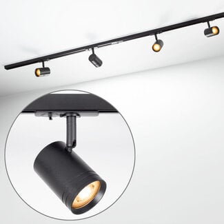 1-phase track system set of 3 metres with Jamie spotlights, black