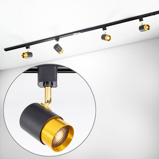 Modern single-phase track system of 1.5 metres with Lexi spotlights - spotlights on track