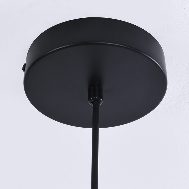 7-light pendant light Hepta - smoked glass and black