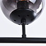 Black pendant light with smoked glass, 7-bulb - Hepta