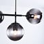 7-light pendant light Hepta - smoked glass and black
