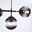 Black pendant light with smoked glass, 7-bulb - Hepta