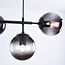 Designer lighting pendant lamp with Black frame and smoked glass