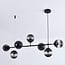 7-light pendant light Hepta - smoked glass and black