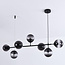 Designer lighting pendant lamp with Black frame and smoked glass