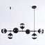 7-light pendant light Hepta - smoked glass and black