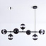 Designer lighting pendant lamp with Black frame and smoked glass