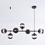 7-light pendant light Hepta - smoked glass and black